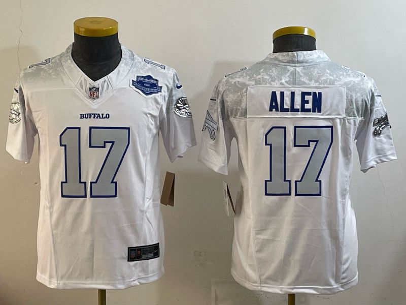 Youth 2025 Buffalo Bills #17 Allen white 5th generation Throwback Nike Limited NFL Jersey style 07->youth nfl jersey->Youth Jersey